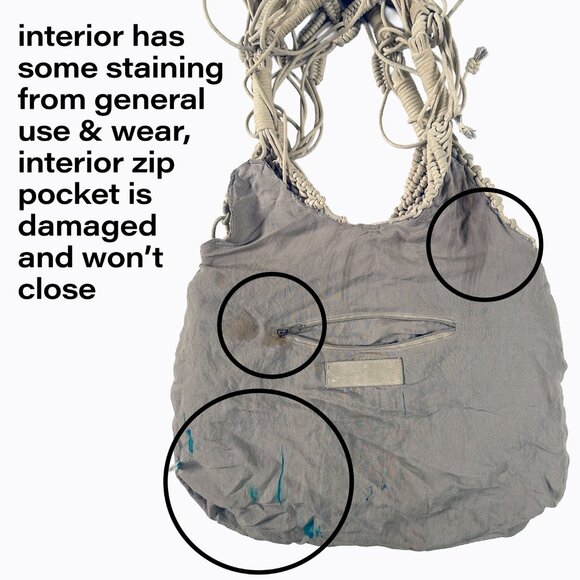 Monserat De Lucca Hobo Rope Bag Crochet Macramé Knotted Braided Tassel Boho Chic - Picture 11 of 11